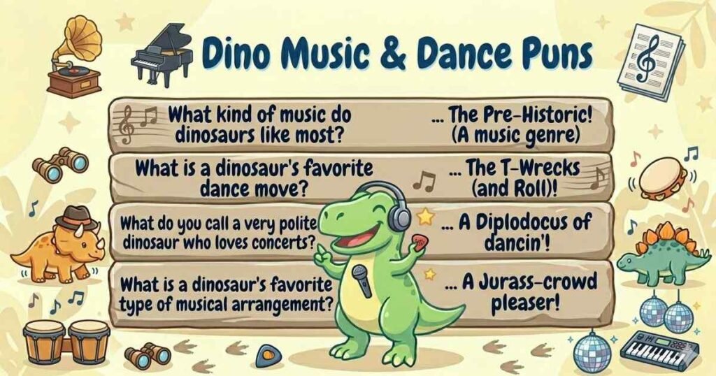 Dino Music & Dance Puns
