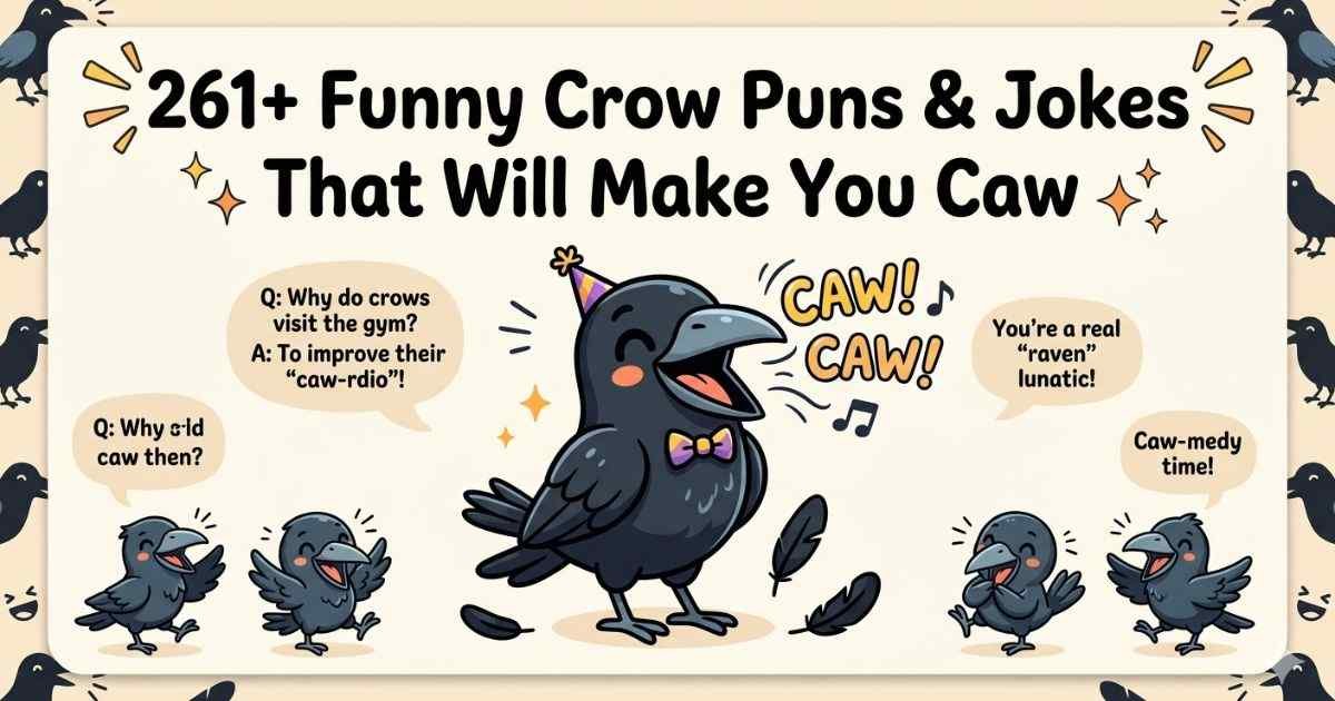 261+ Funny Crow Puns & Jokes That Will Make You Caw