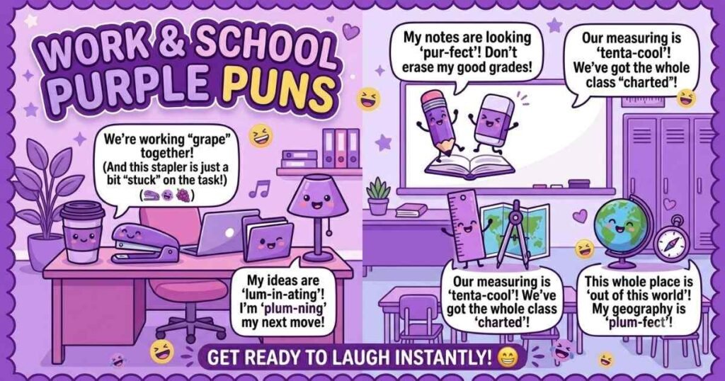 Work & School Purple Puns