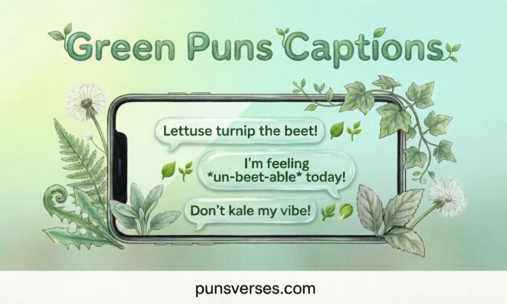 Green Puns Captions